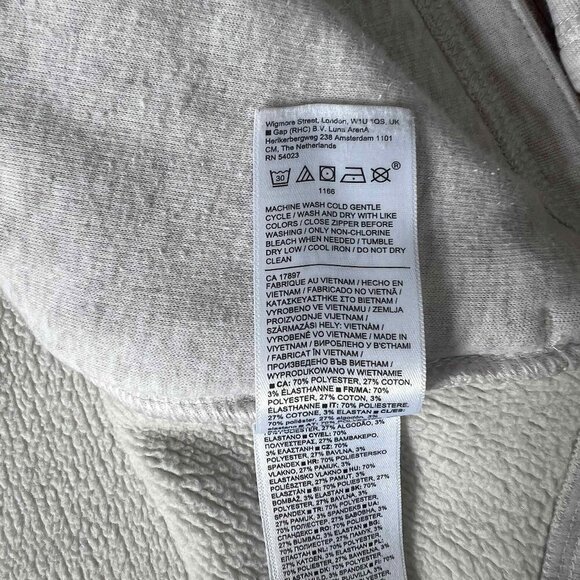 Athleta Cozy Karma Asym Pullover Wrap Sweatshirt Longsleeve Heather White XS - Picture 14 of 14